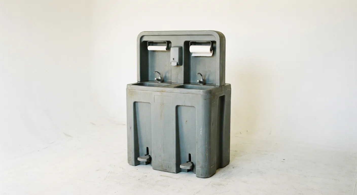 Portable hand wash station unit technical view in Gary, IN