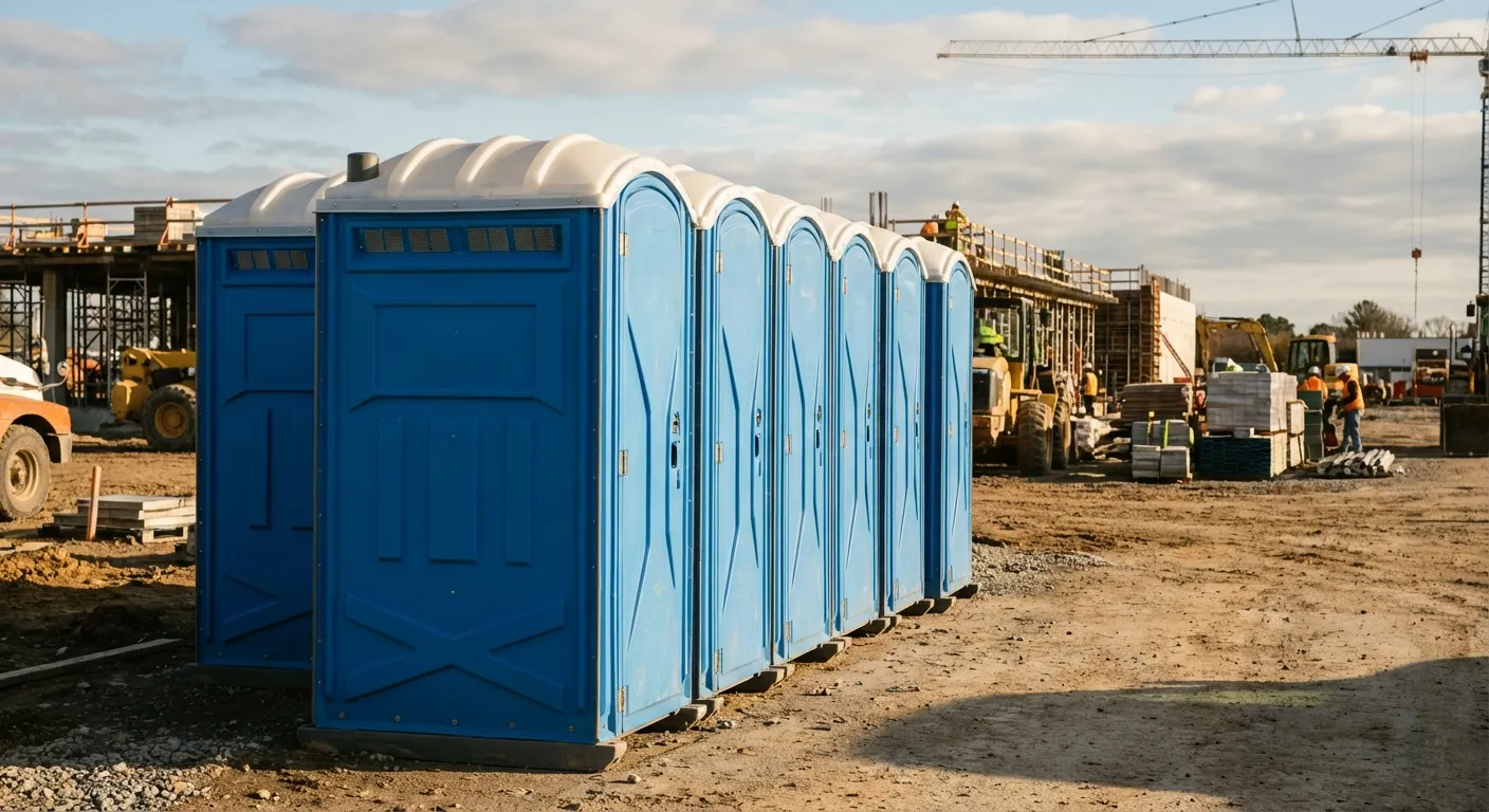 Luxury restroom trailer rental background in Gary, IN